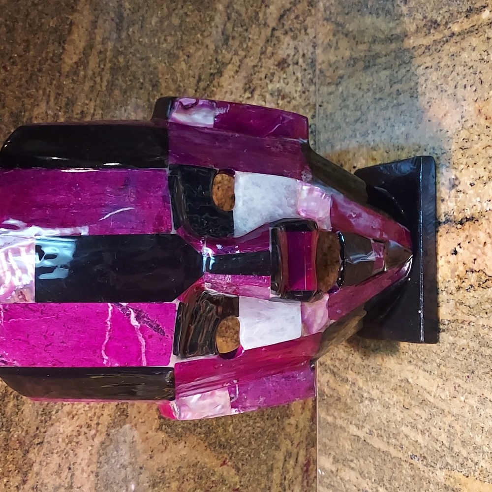 Mexican Stone Mask Beutyful Amethyst/Black/White Lacquered.